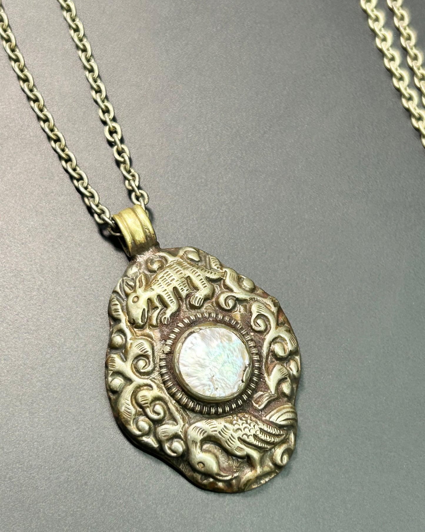 Vintage Pearl Animal Necklace