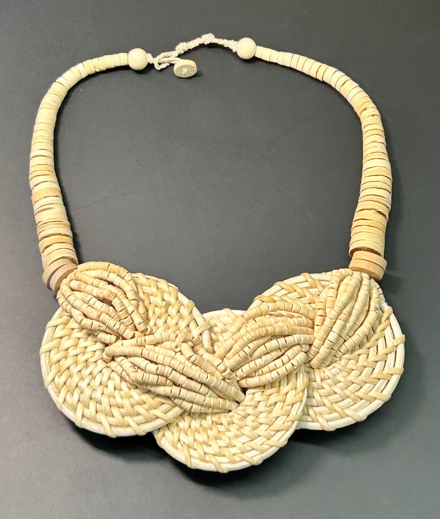 Wood Basket Weave Necklace