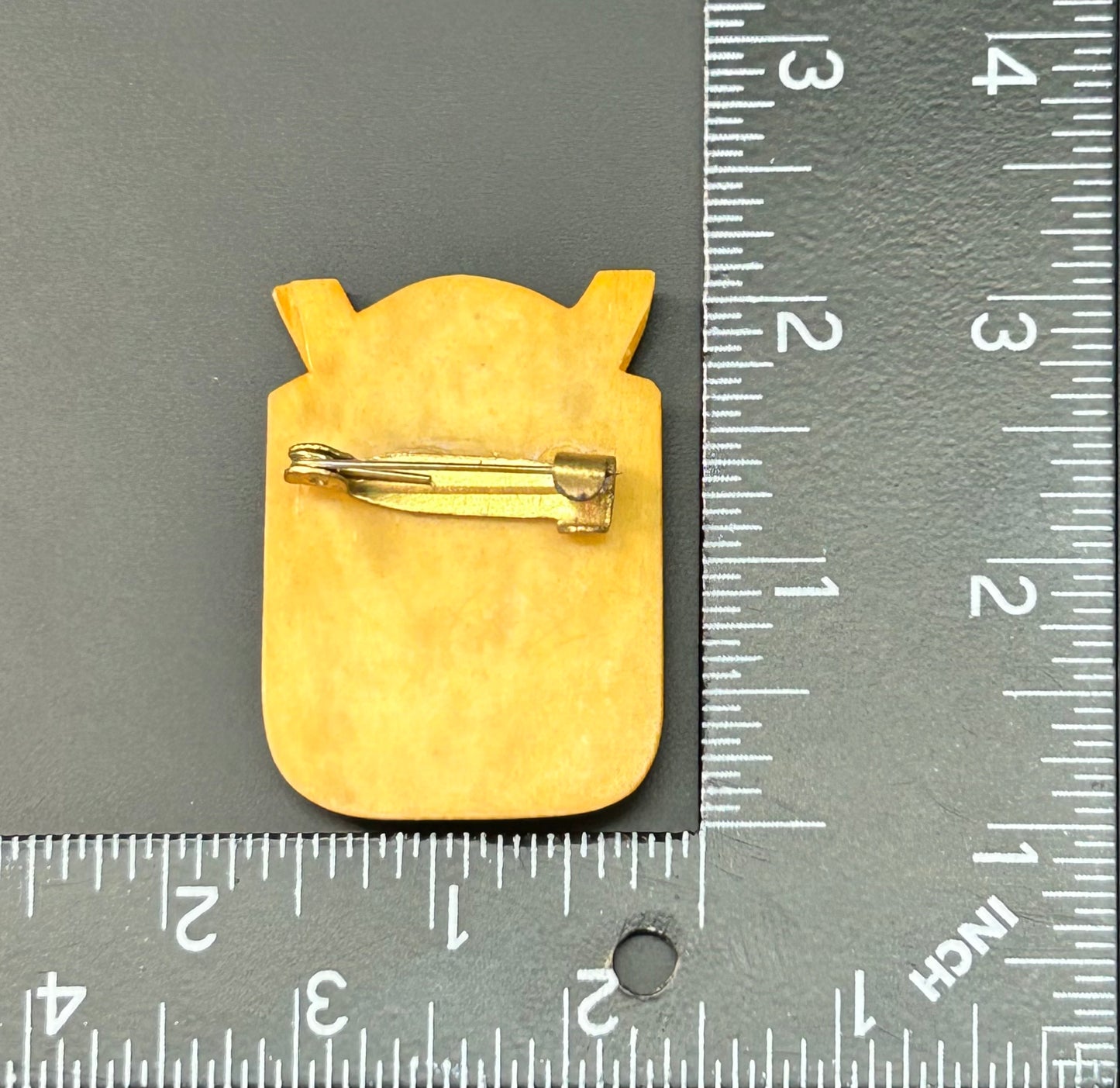 Carved Dyed Bone Brooch
