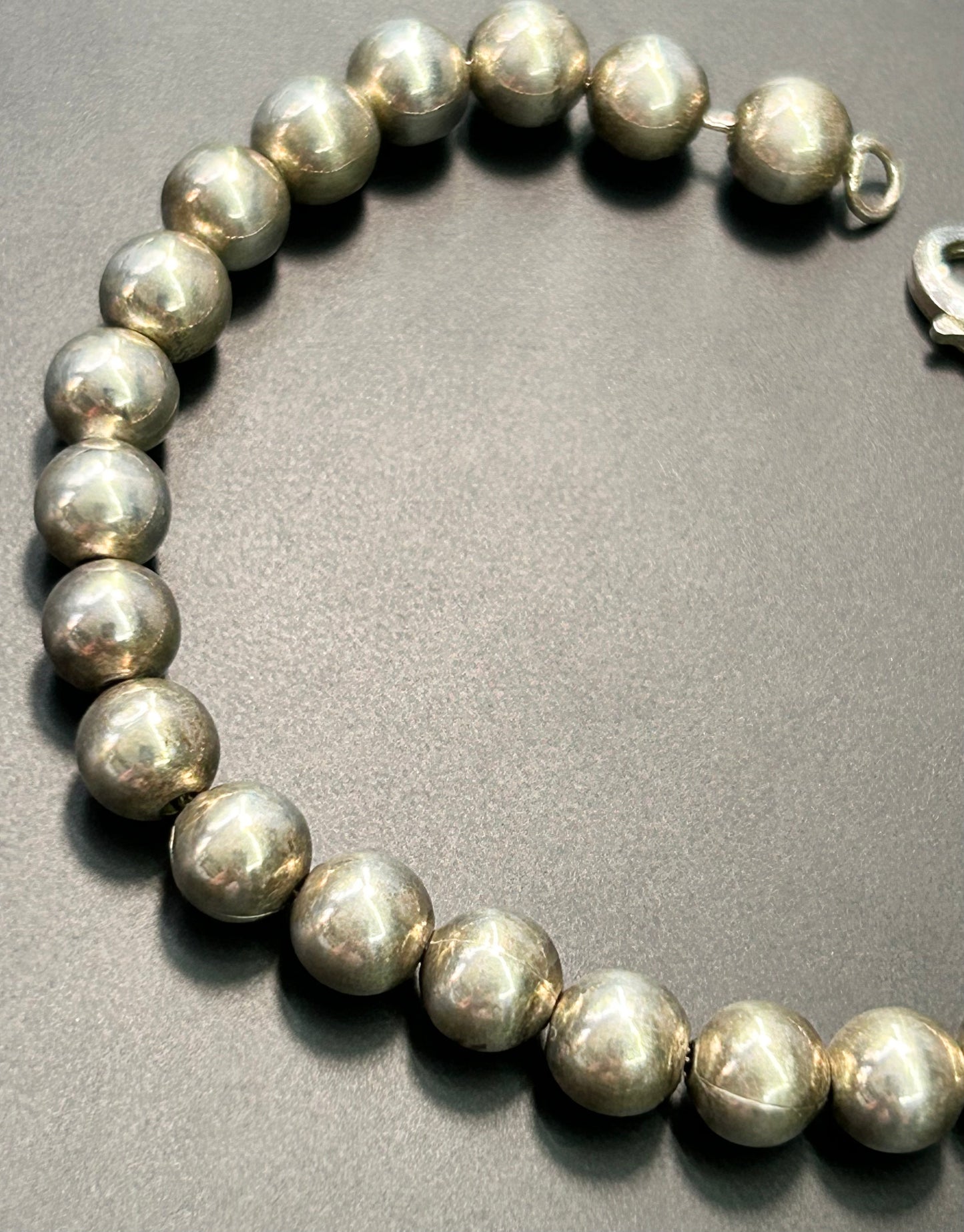 Silver Tone Ball Beaded Bracelet