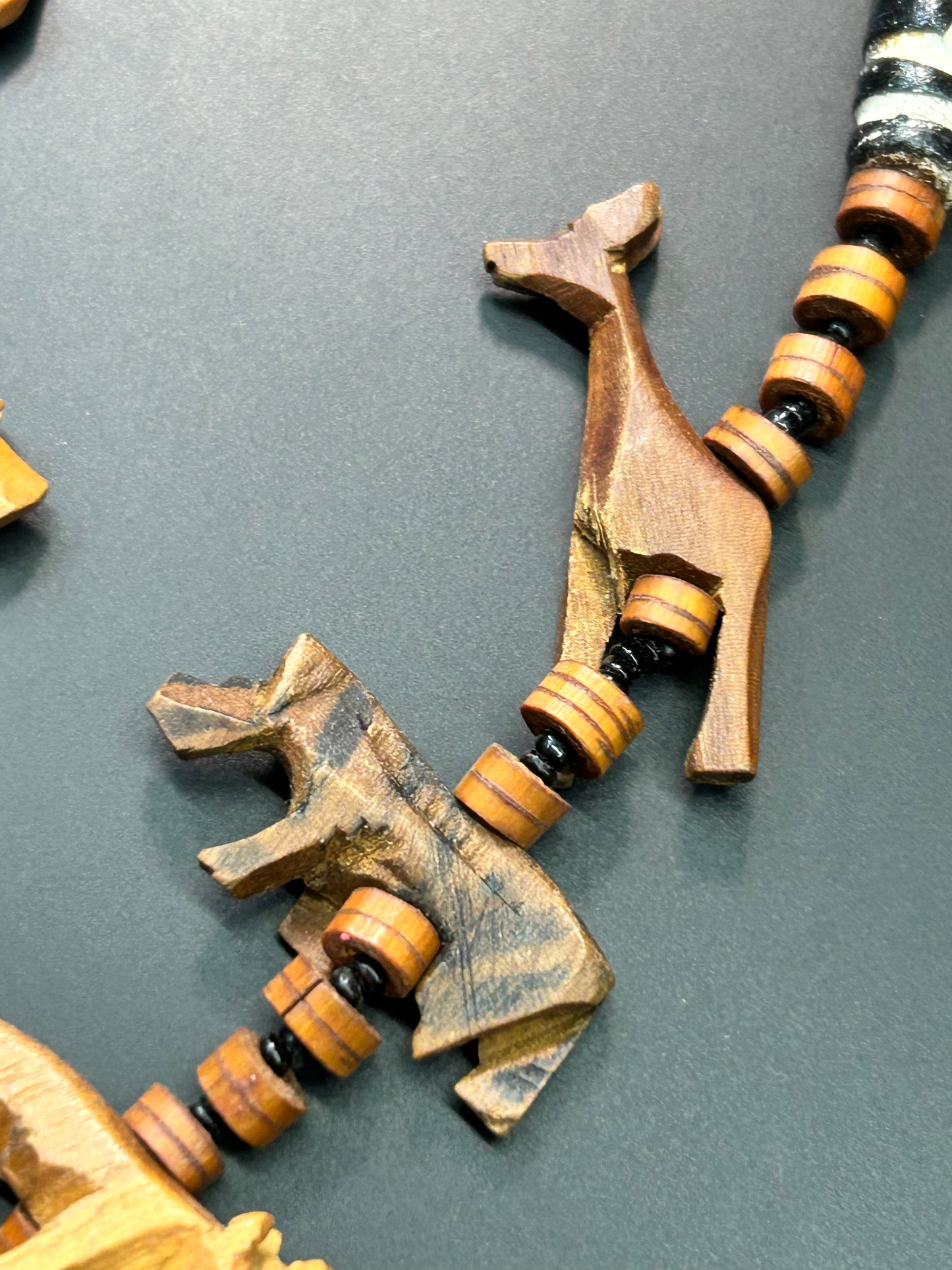 Wood Carved Animal Necklace