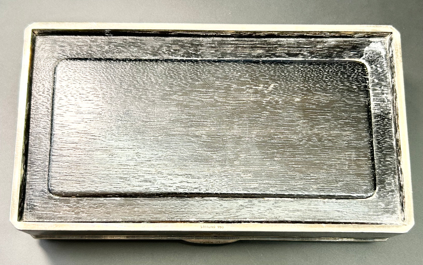 Vintage Japanese 950 Silver Wood Lined Jewelry Box