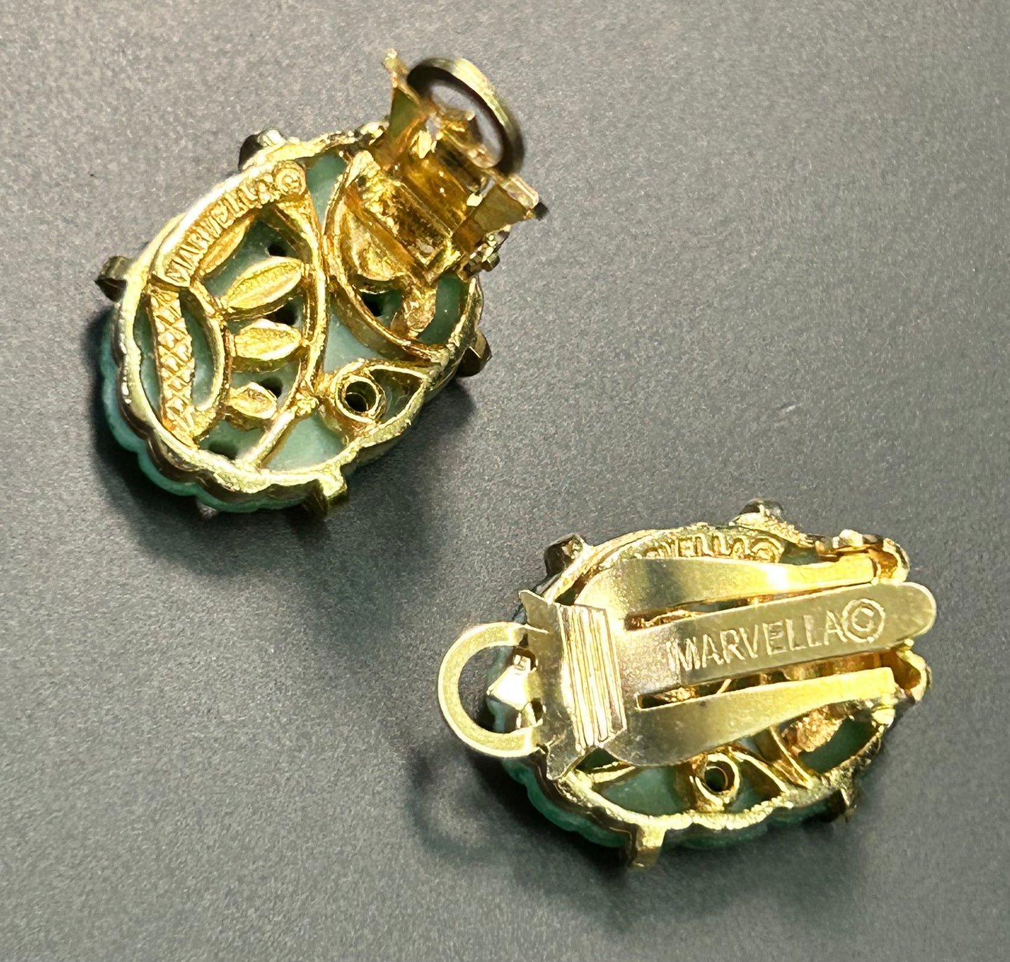 Marvella Peking Glass Clip Earrings