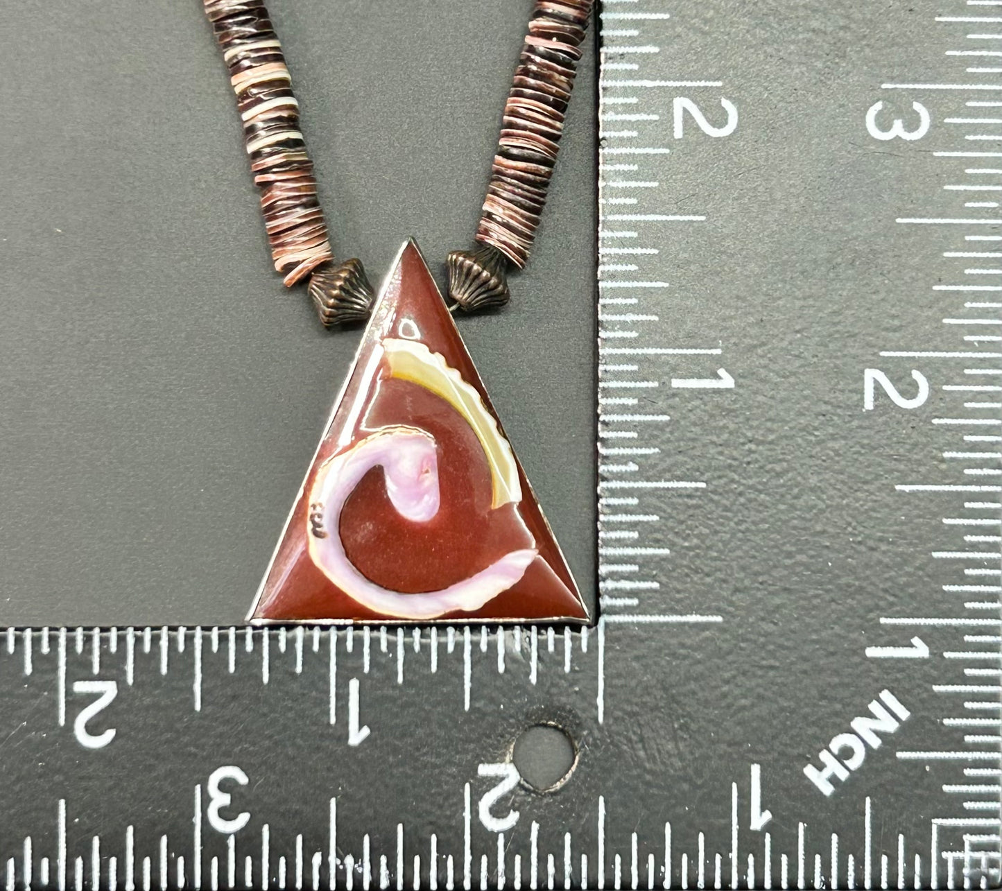 Painted Pendant Heishi Bead Necklace
