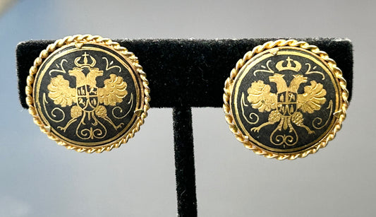 Damascene Clip Earrings