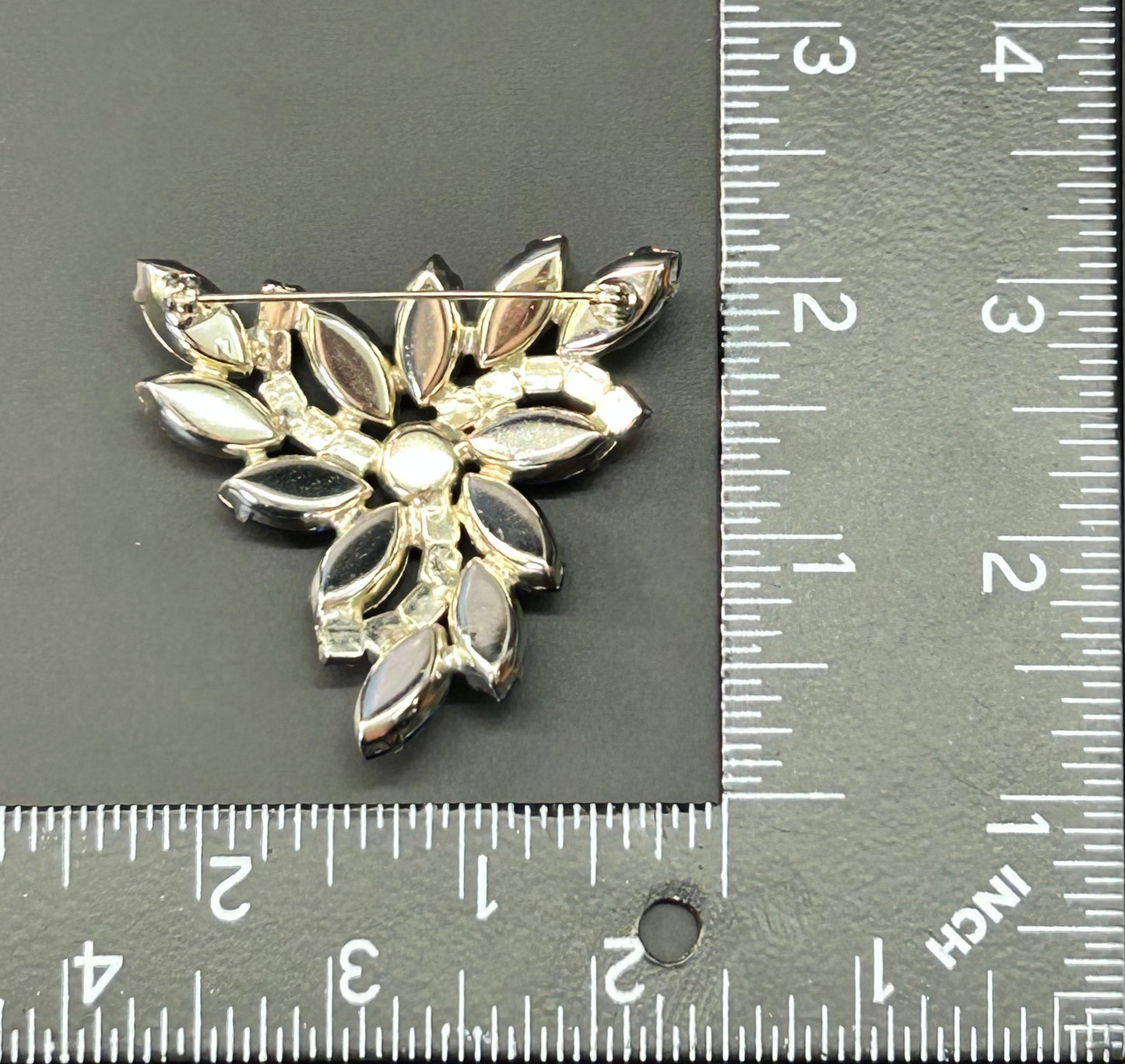 Vintage Blue Rhinestone Brooch