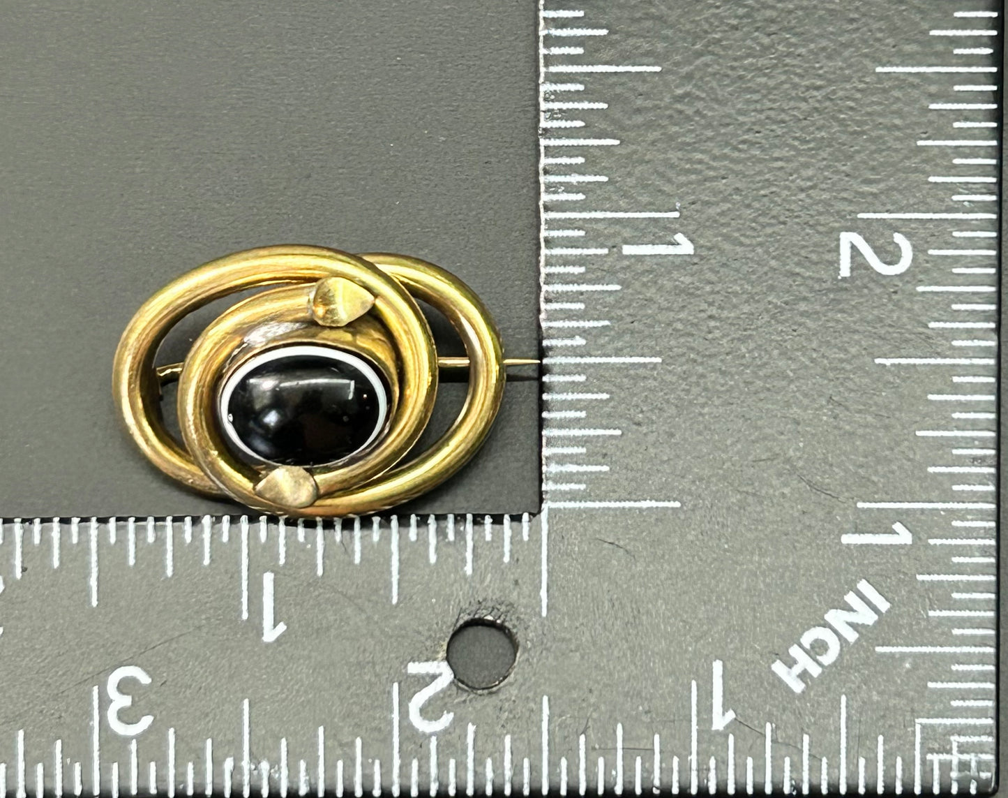 Brass Glass Cabochon Brooch