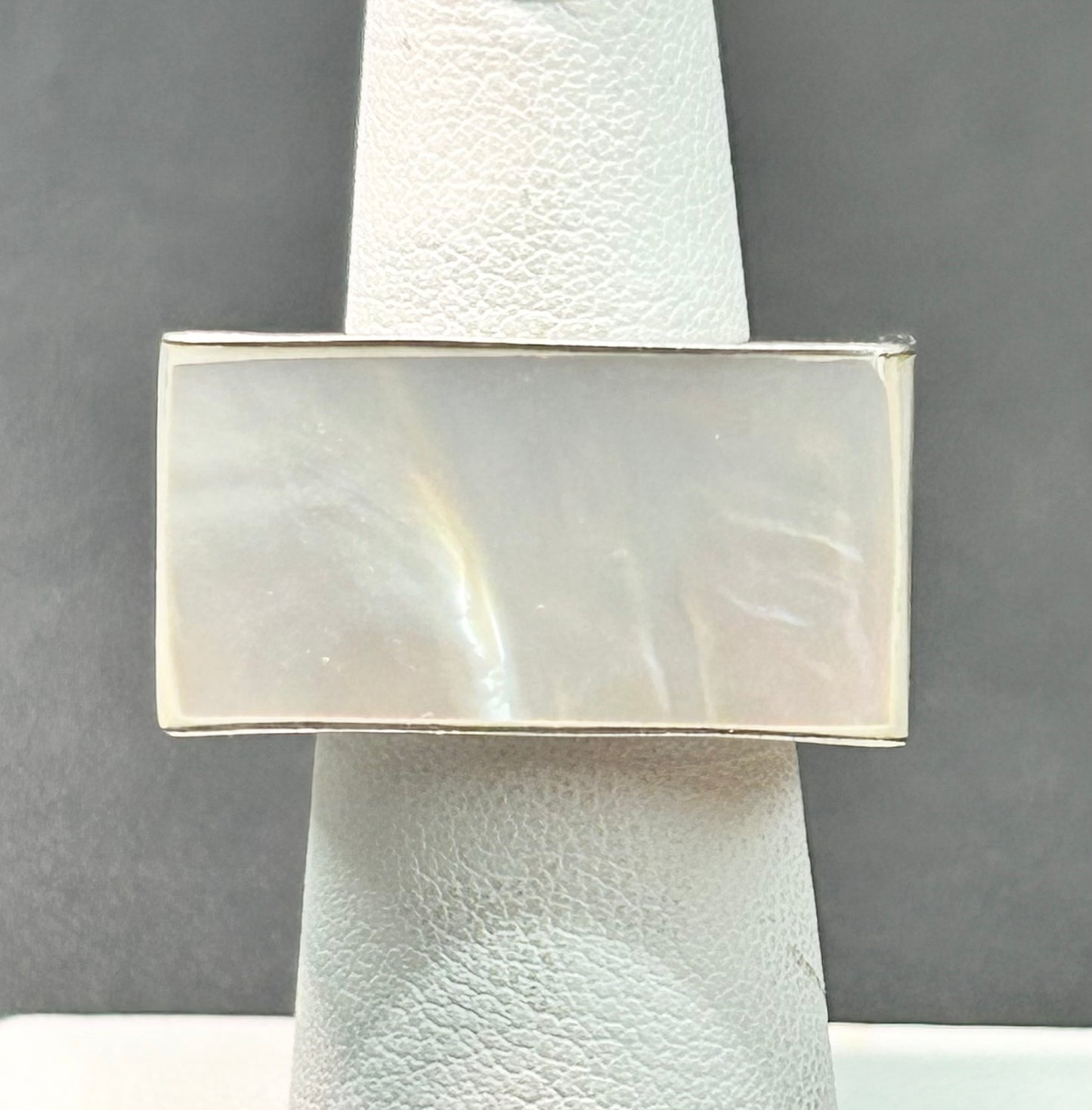 Sterling Silver MOP Square Band Ring