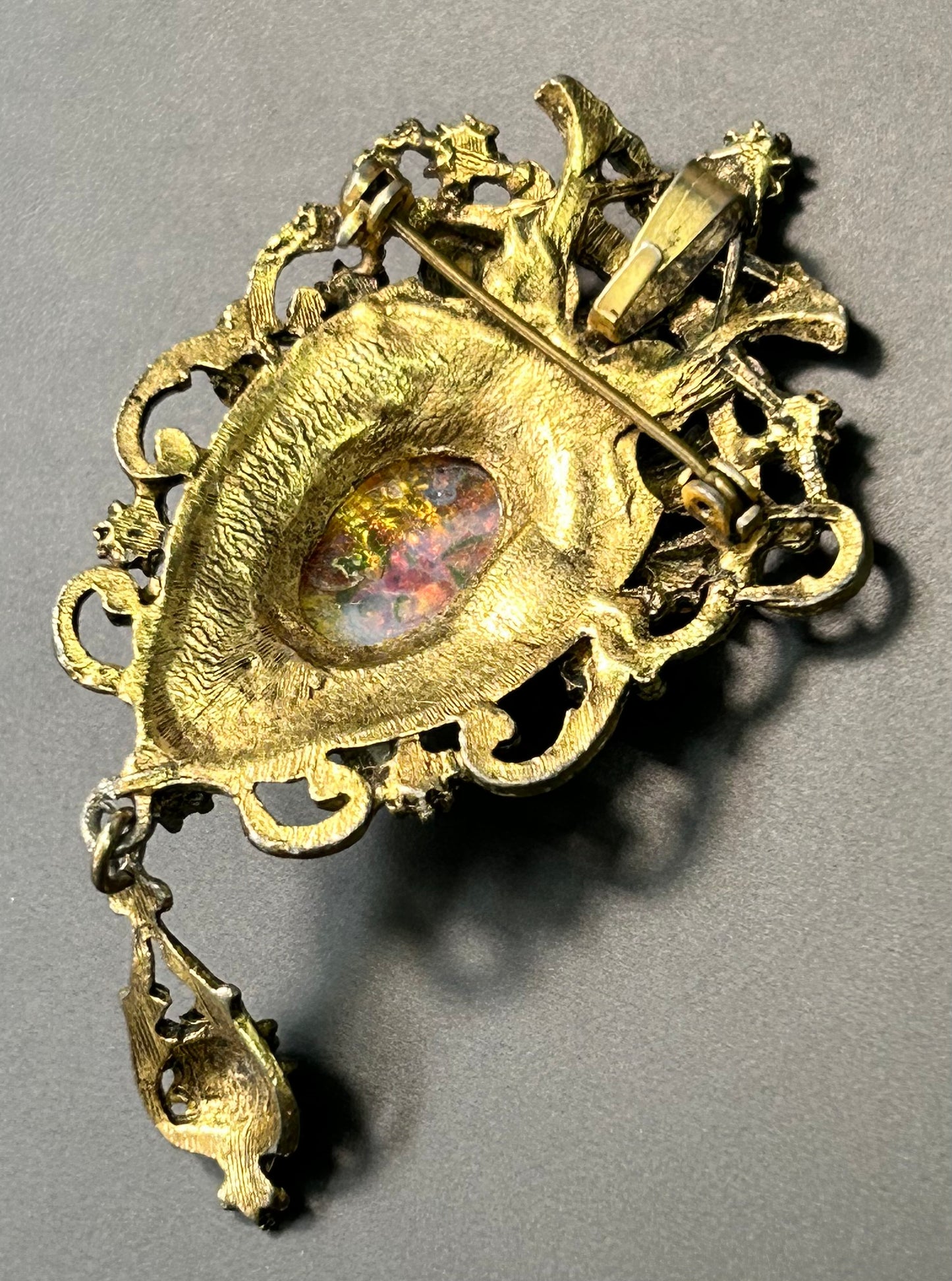 Vintage Art Glass Brooch