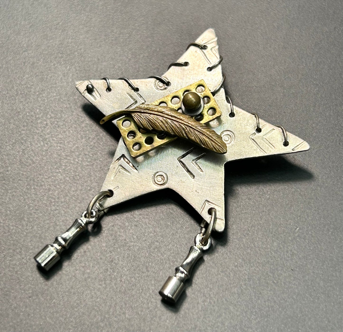 Sterling Design Star Brooch