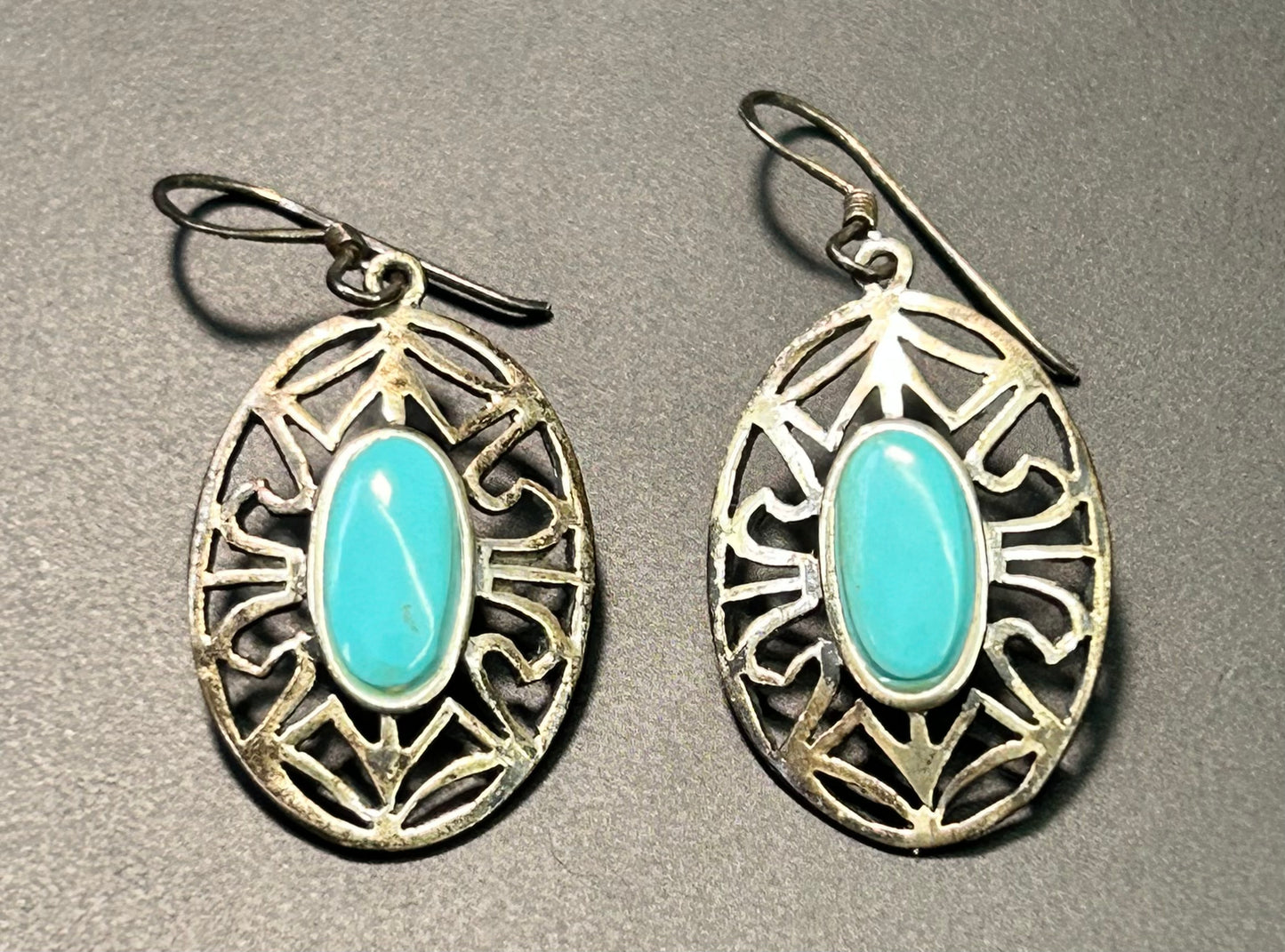 Sterling Silver Turquoise Color Earrings