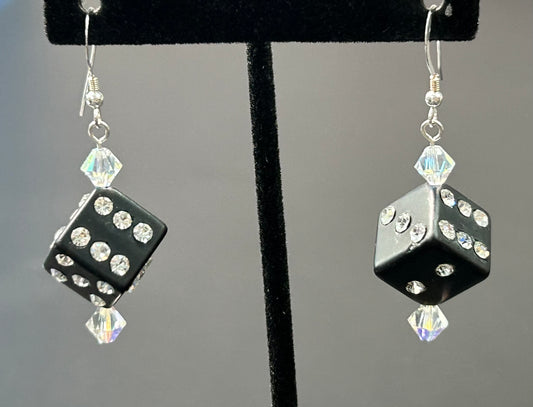 Dice Earrings with Sterling Silver Hooks