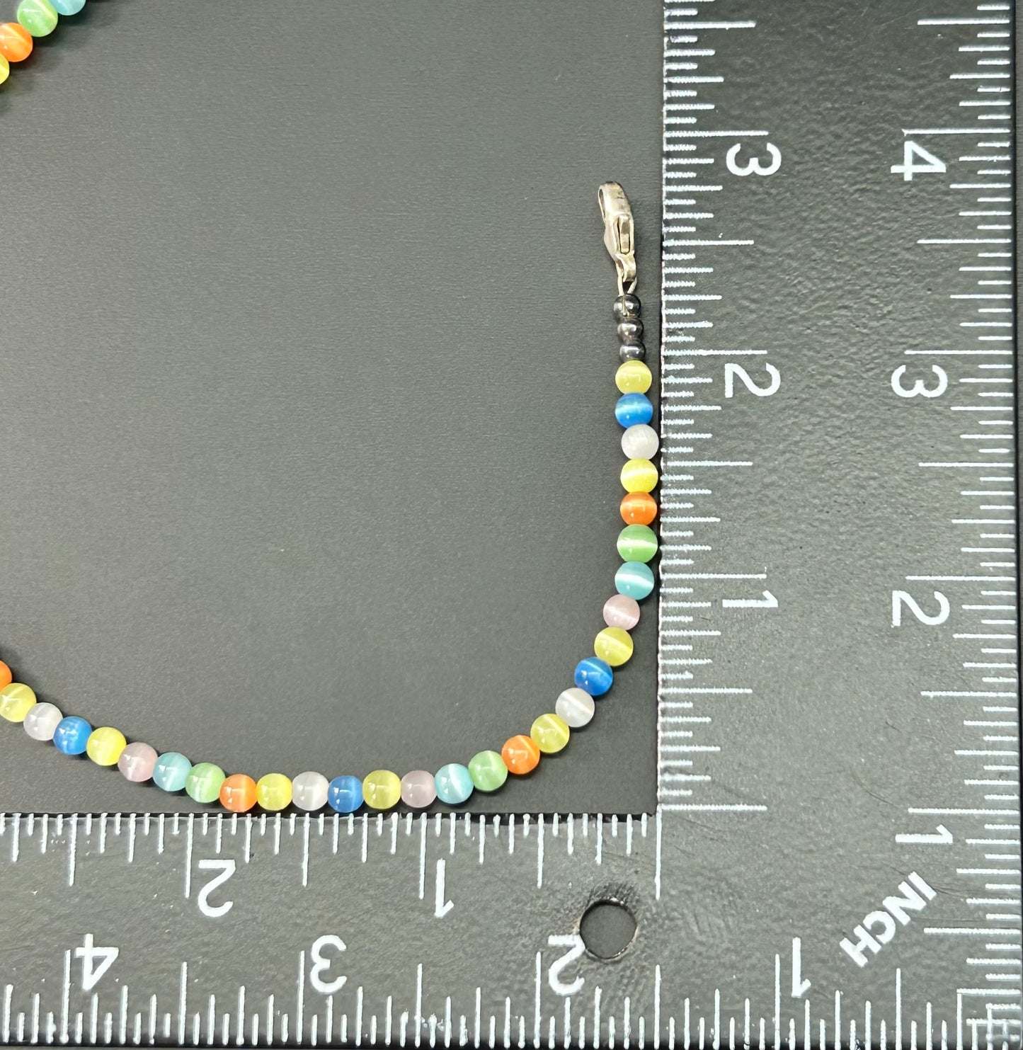 Sterling Silver Faux Cat’s Eye Bracelet or Anklet