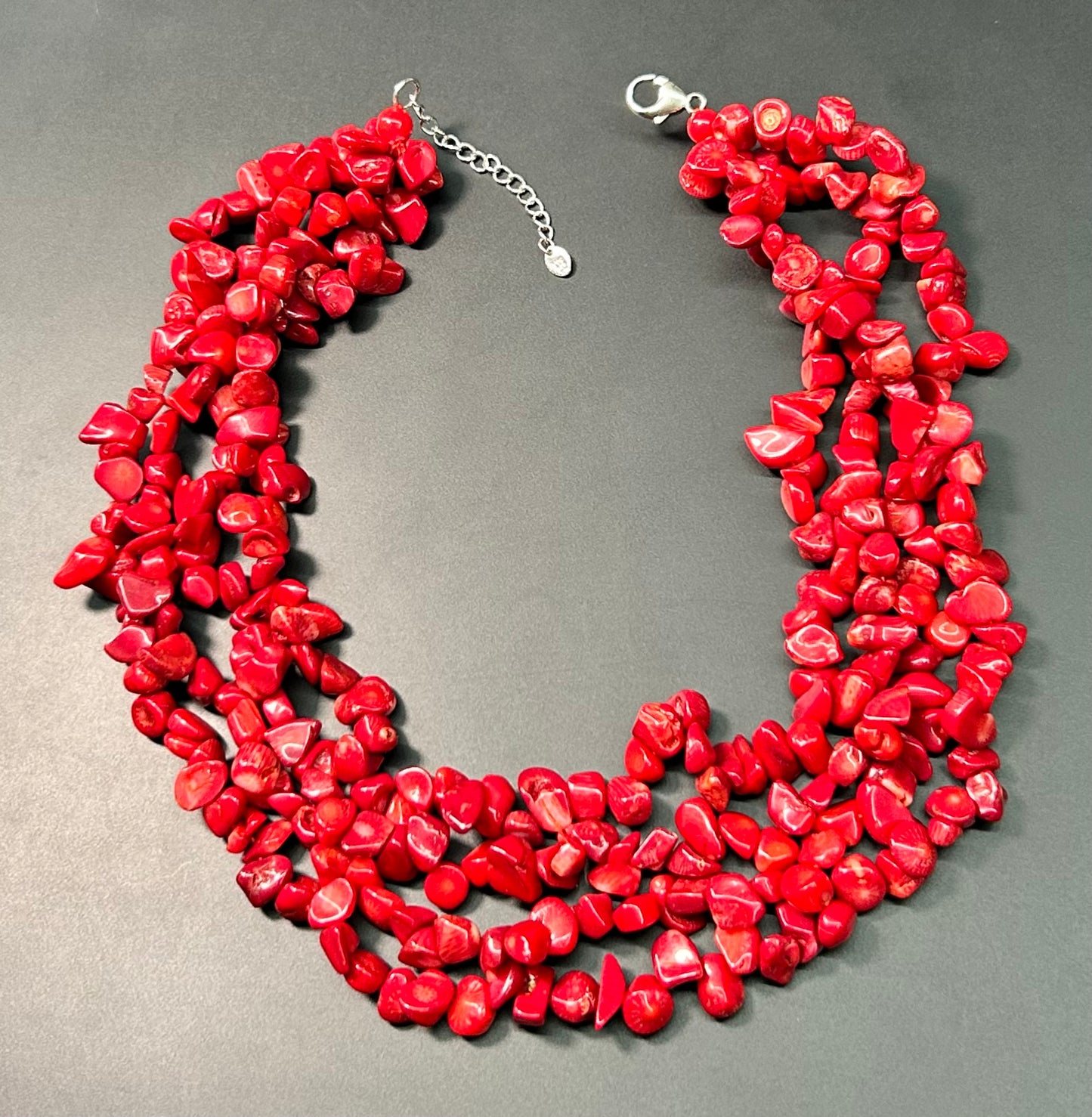 Lucas Lameth Sterling Silver Coral Necklace