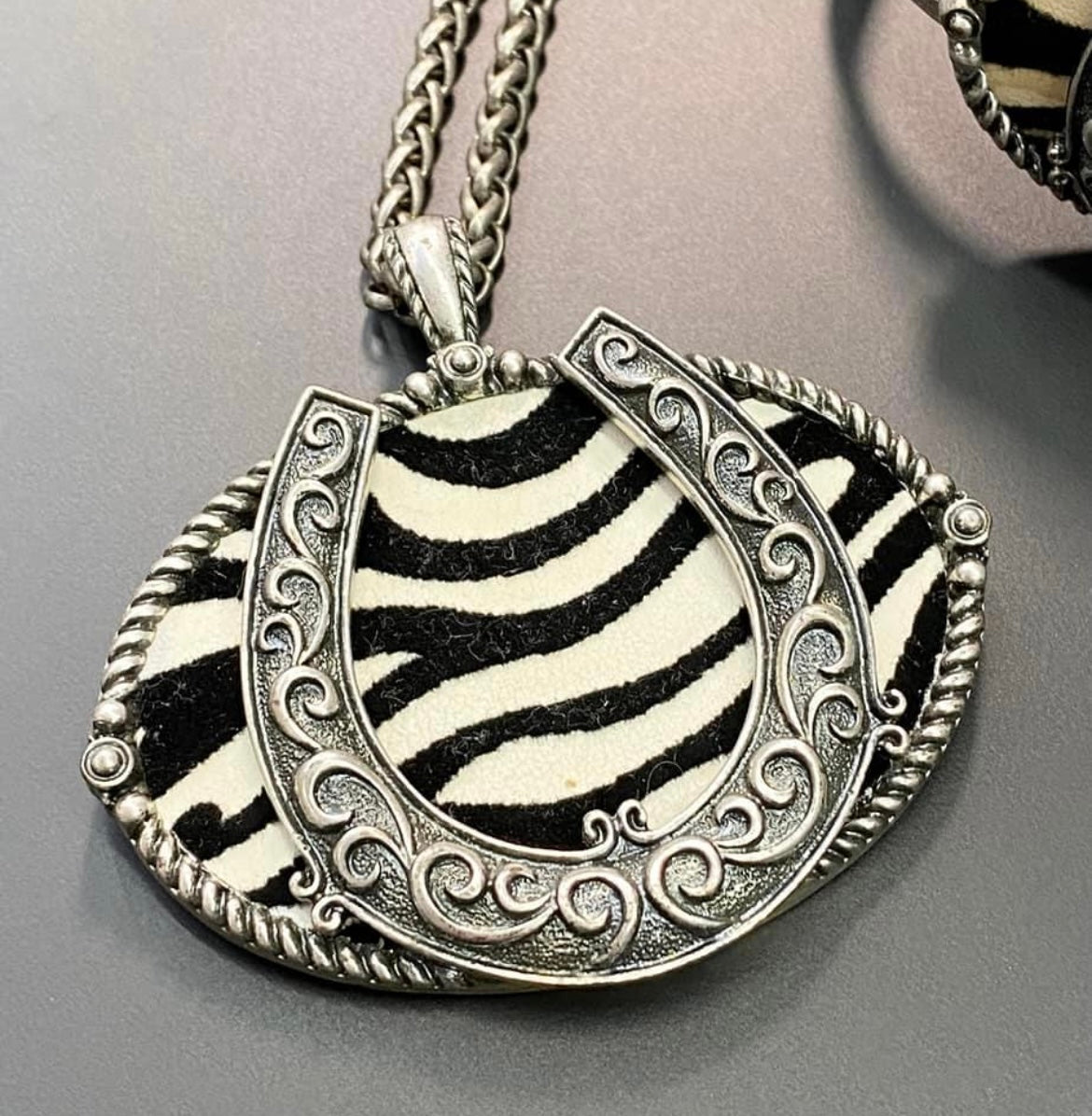 Zebra Striped Horseshoe Fashion Set