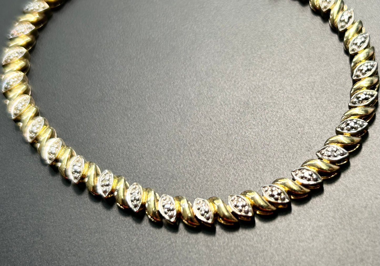 Sterling Silver Vermeil Diamond Bracelet