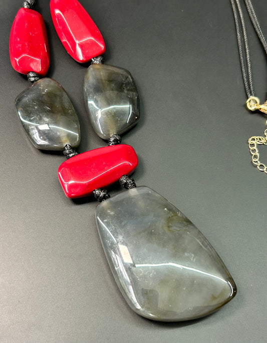 Chunky Acrylic Cord Necklace