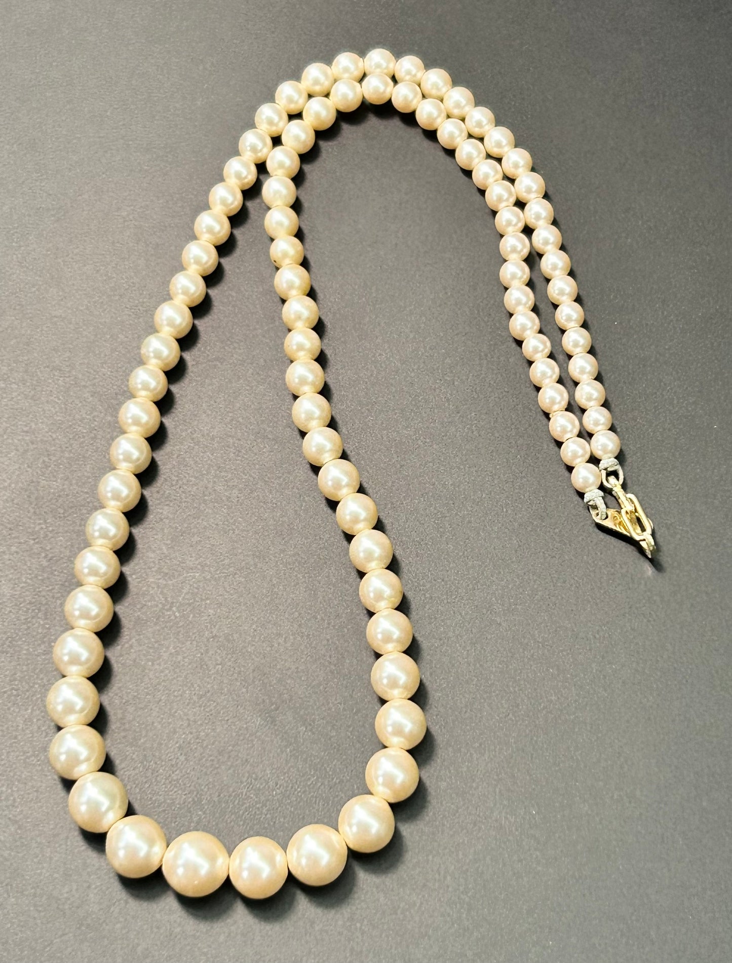 Glass Faux Pearl Necklace