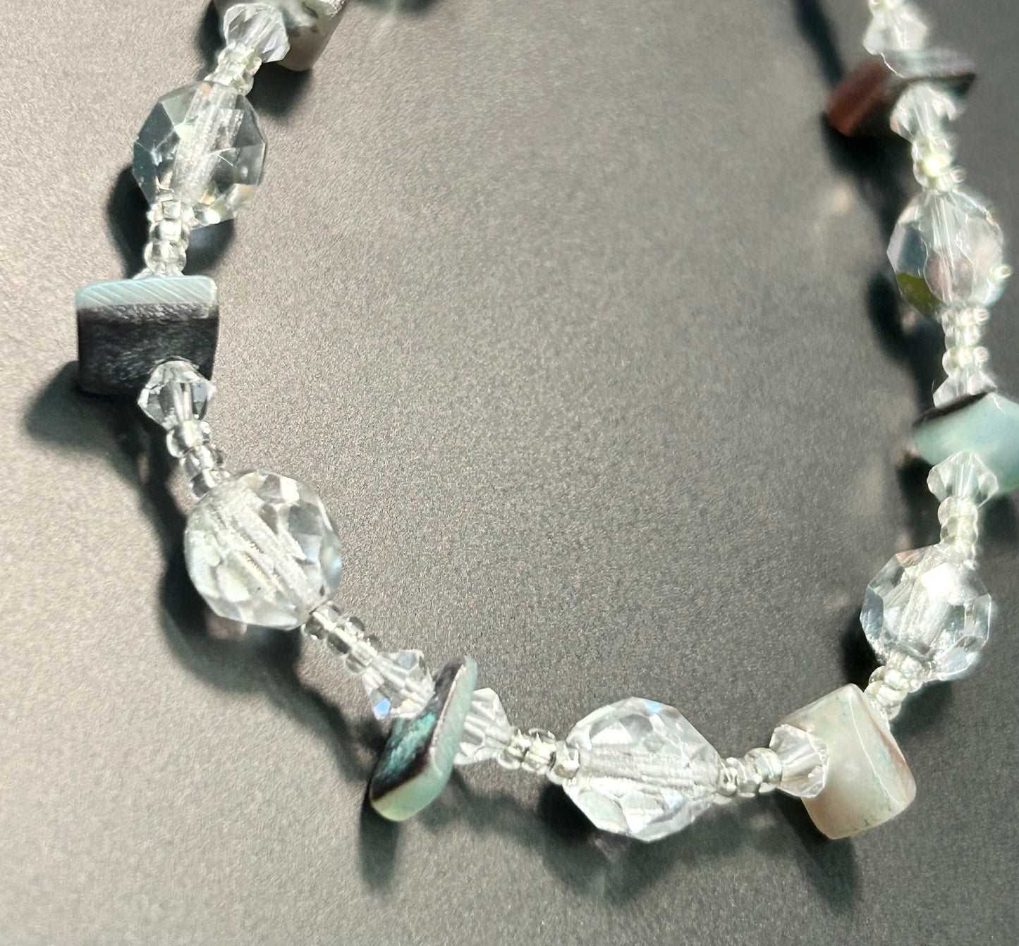 Faceted Glass & Shell Bracelet