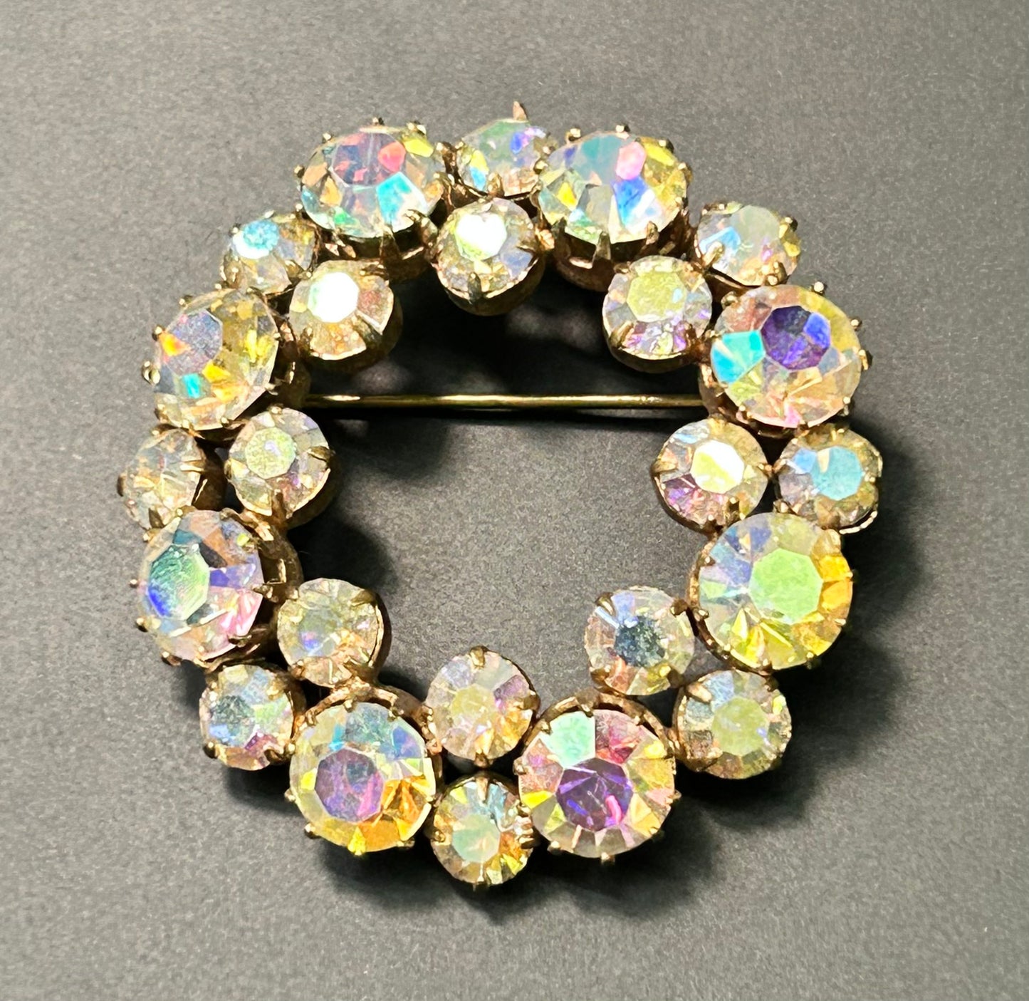 Vintage AB Rhinestone Brooch