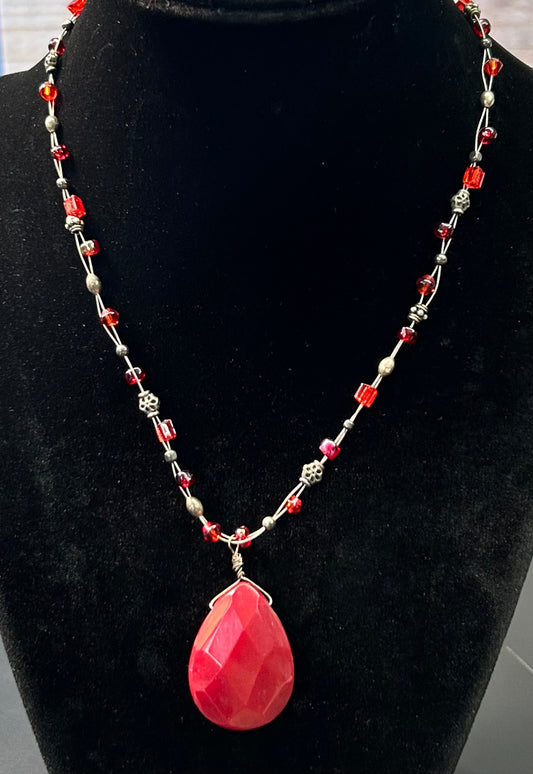 Sterling Silver Glass Bead Necklace