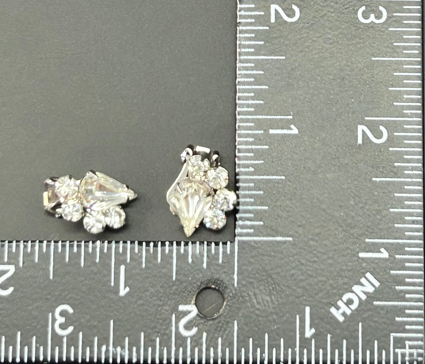 Weiss Rhinestone Clip Earrings