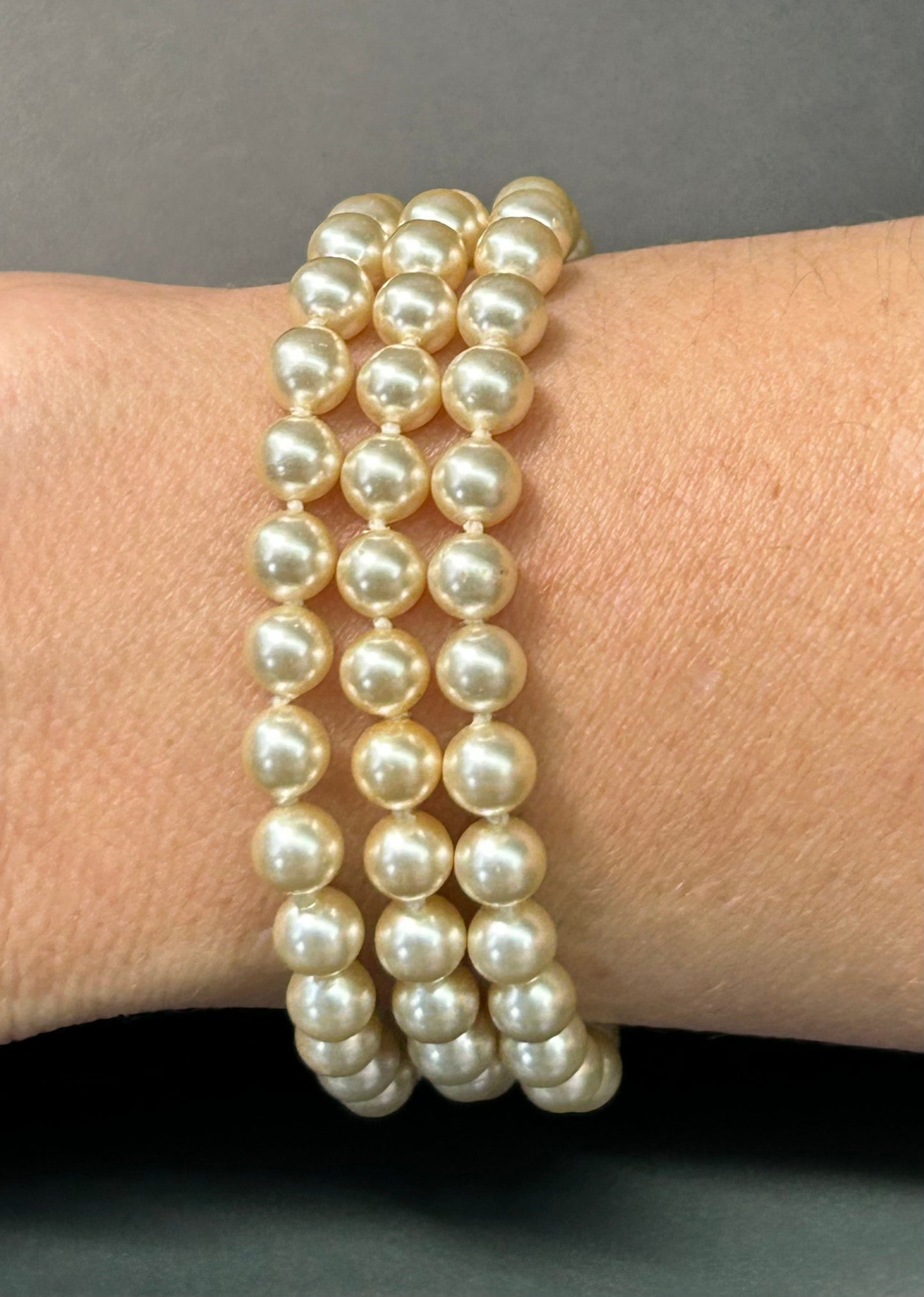 Sterling Silver Vermeil Faux Pearl Bracelet