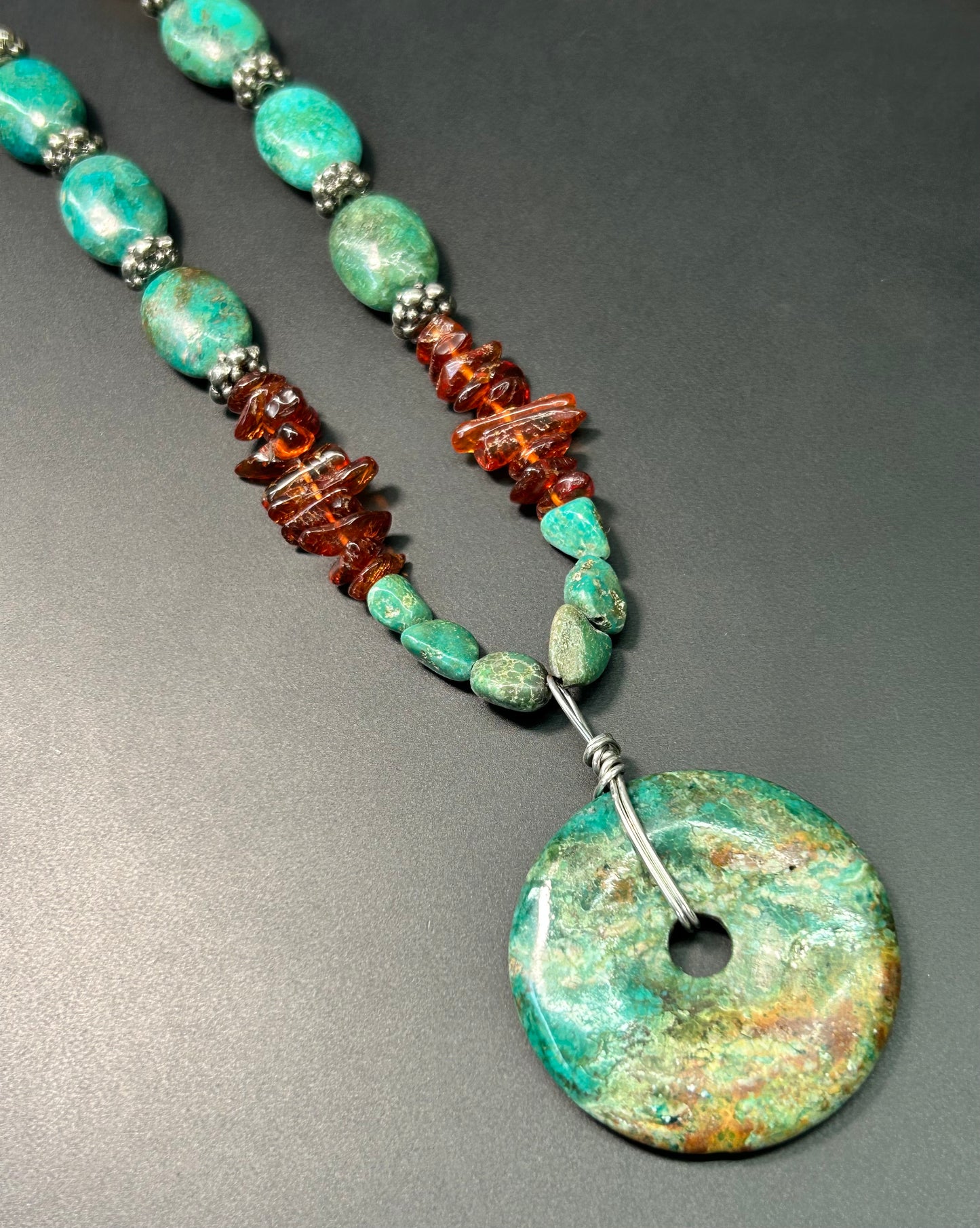 Sterling Silver Multi Stone Necklace