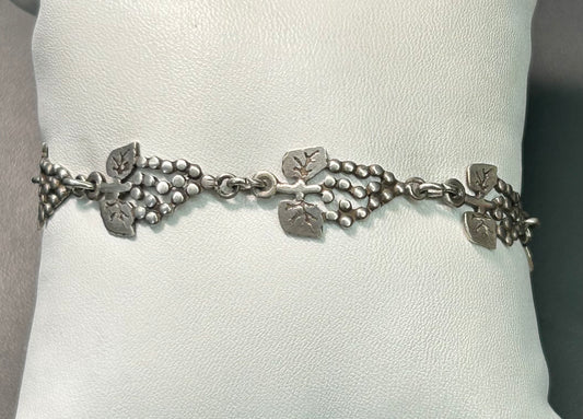 Vintage Sterling Silver Grape Link Bracelet