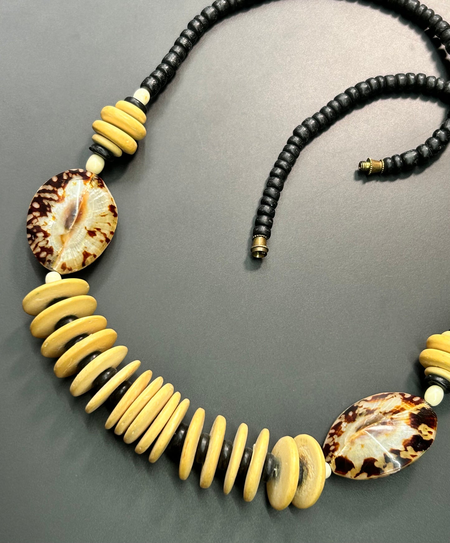 Wood & Limpet Shell Necklace