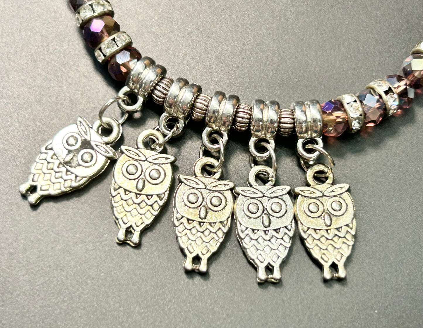 Glass Bead Owl Bracelet
