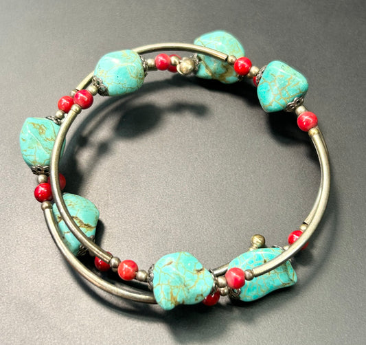 Dyed Stone Wrap Bracelet