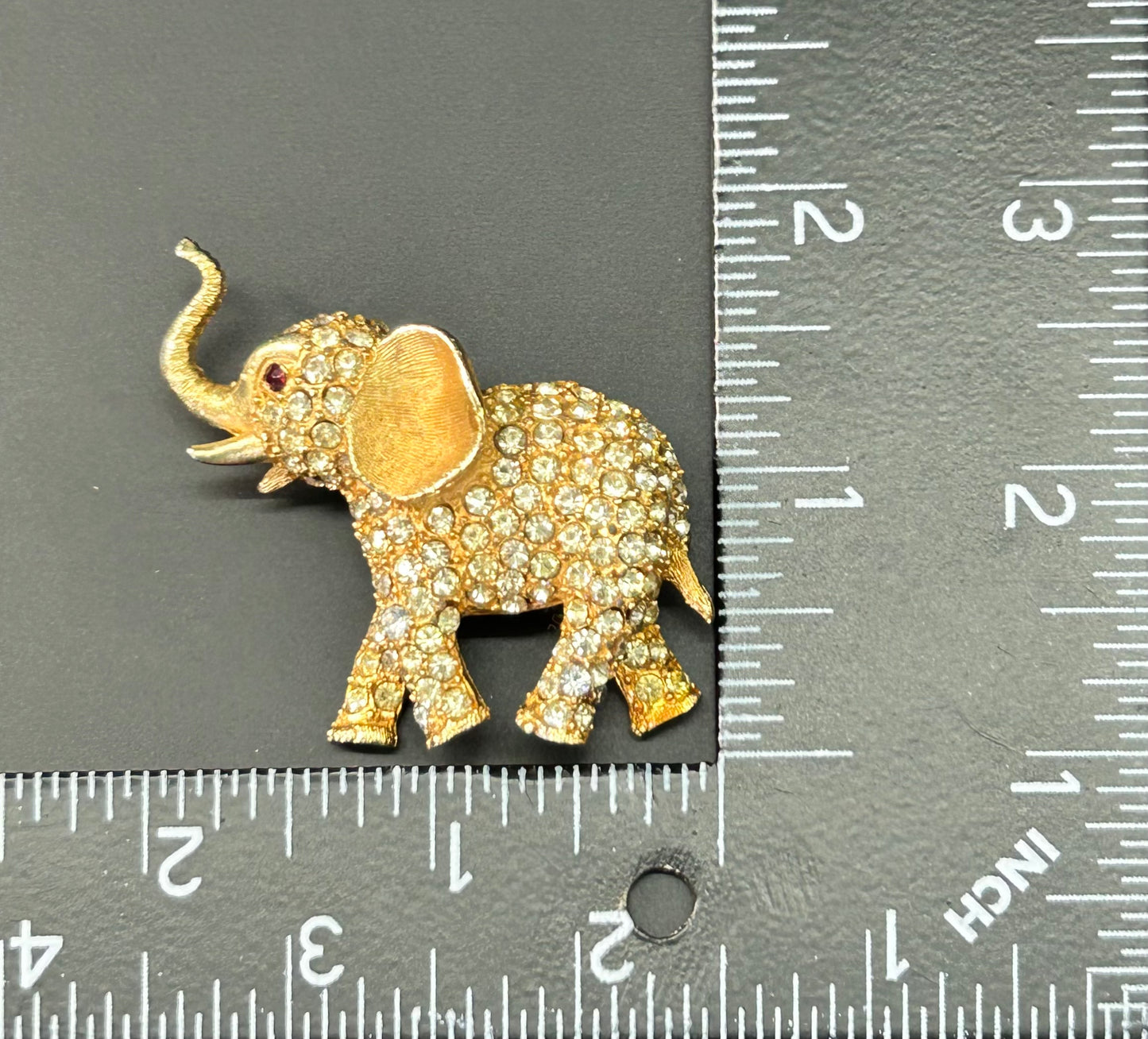 Warner Rhinestone Elephant Brooch