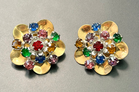 Barclay Vintage Rhinestone Clip Earrings