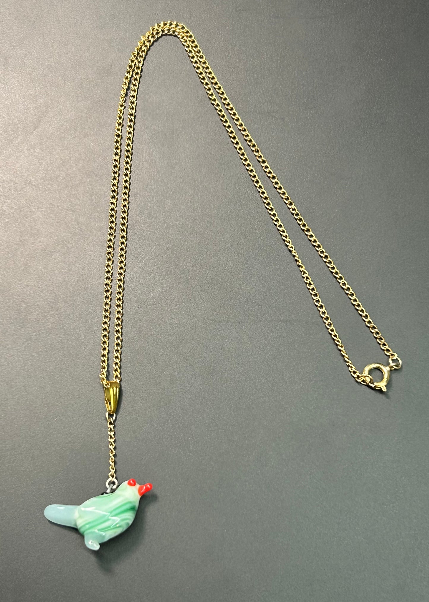 Vintage Glass Bird Necklace