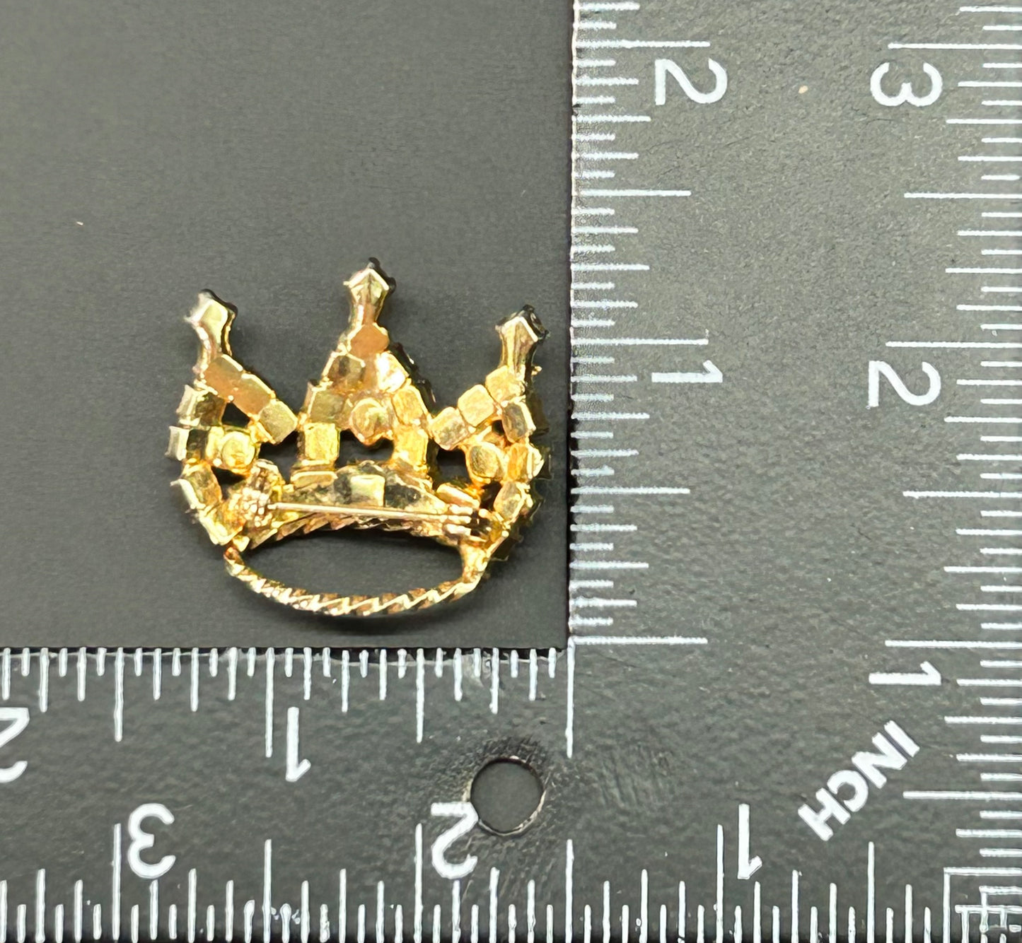 Rhinestone Crown Brooch