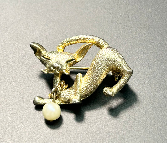 Vintage Cat Brooch