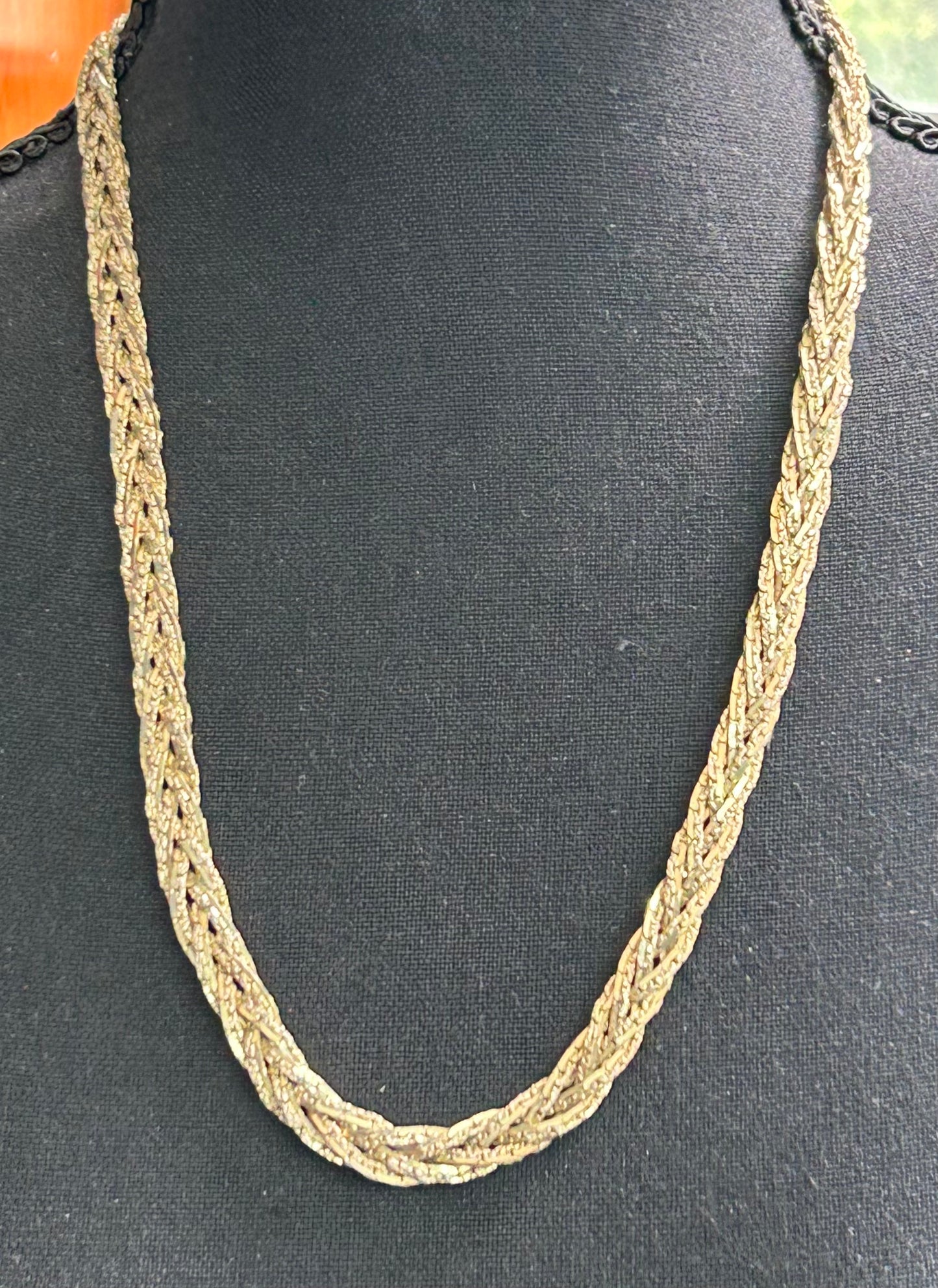 Gold Tone Braided Necklace