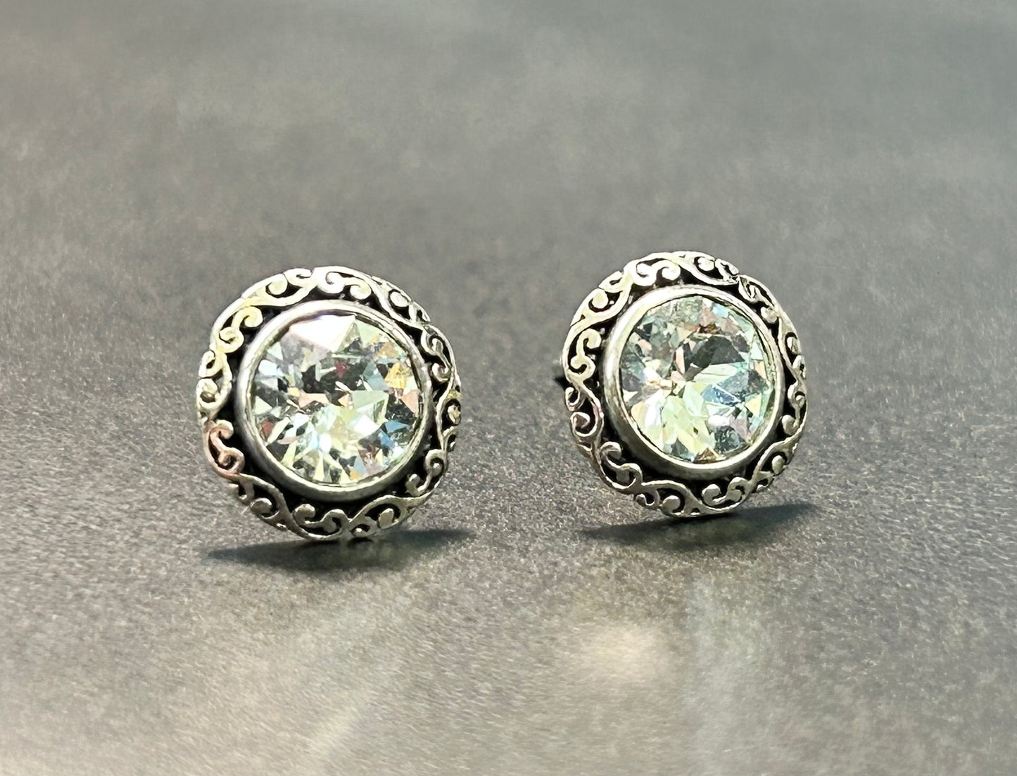 Sterling Silver Rhinestone Earrings