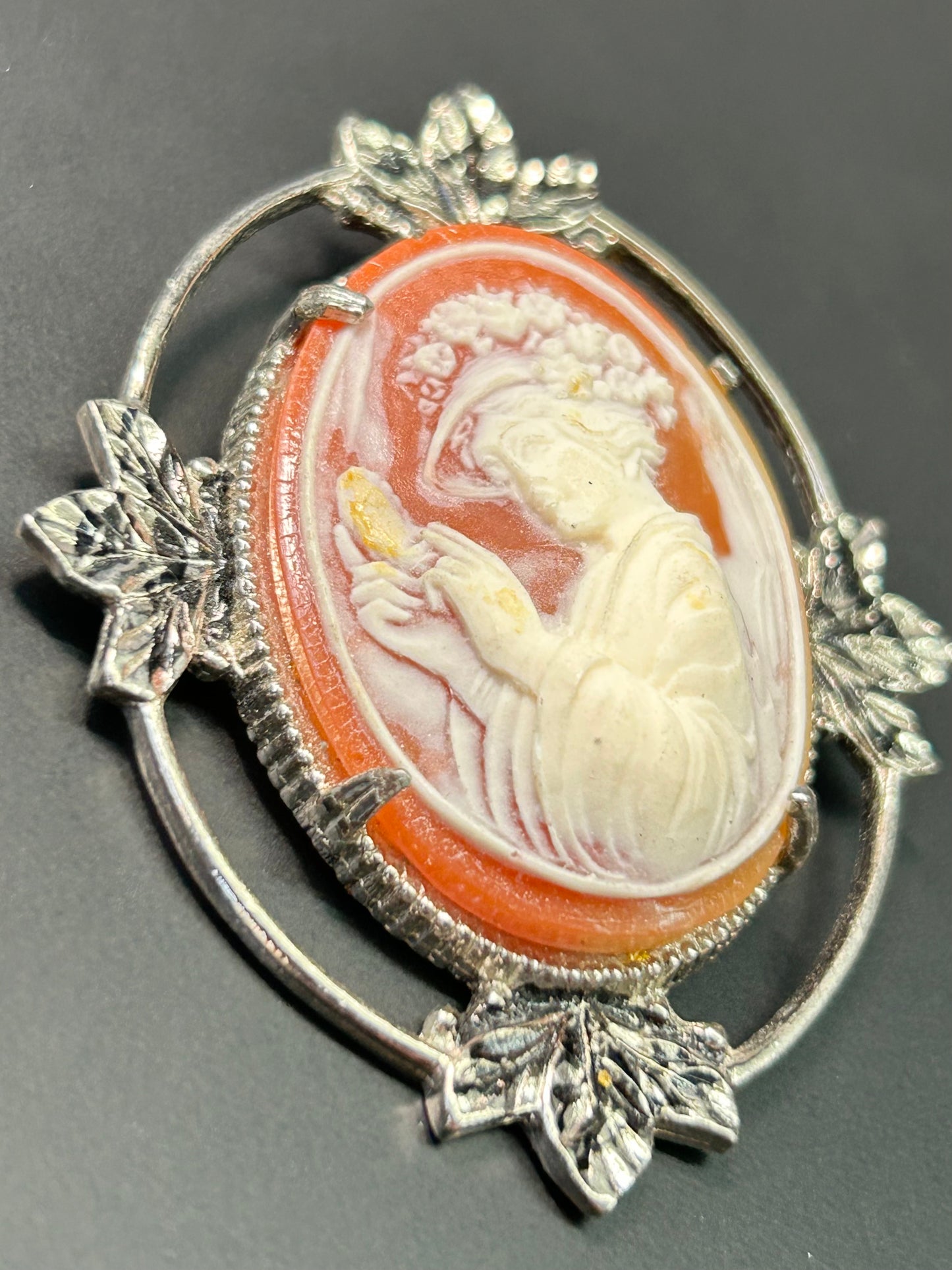 Acrylic Cameo Brooch