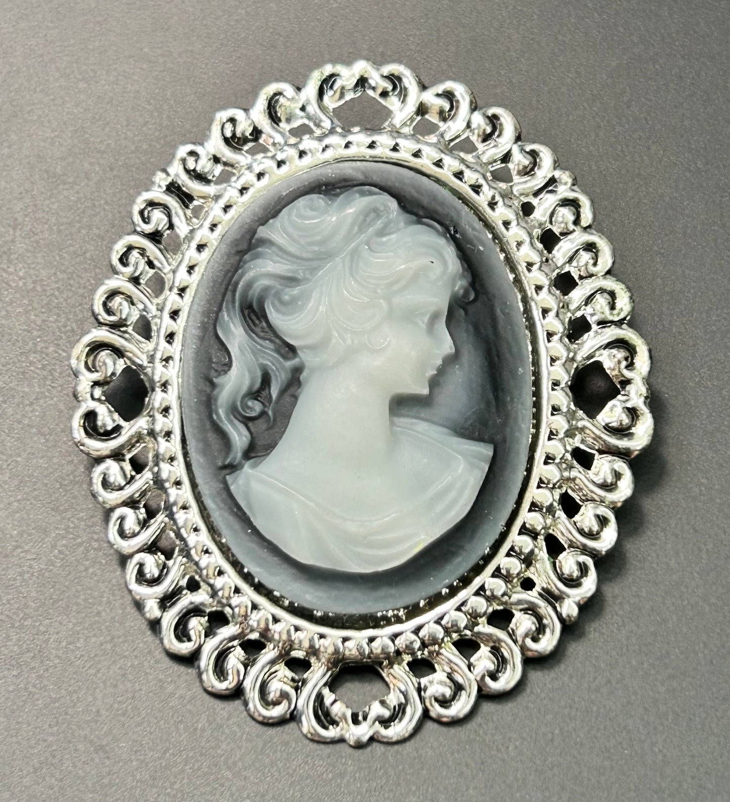 Acrylic Cameo Brooch