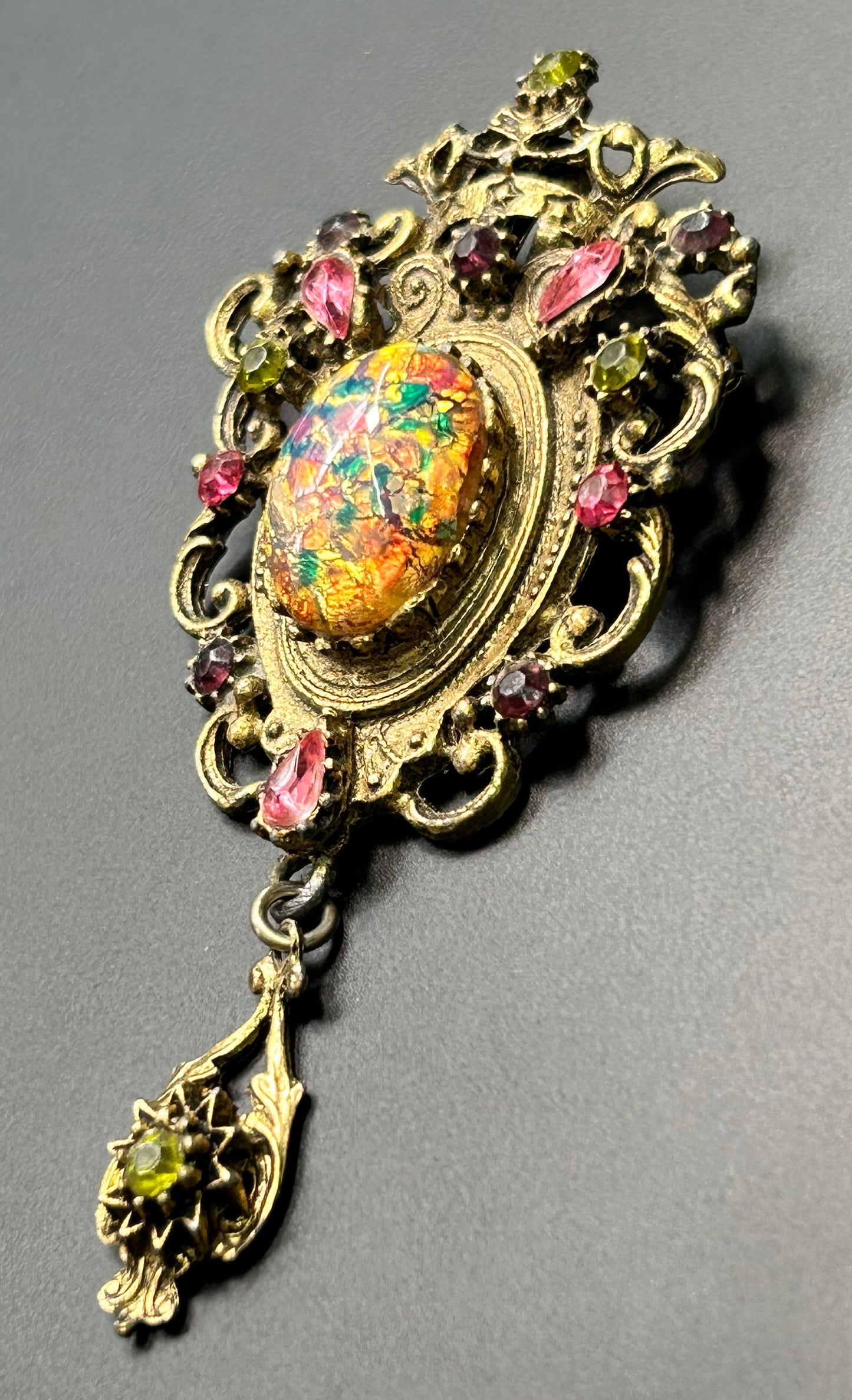 Vintage Art Glass Brooch