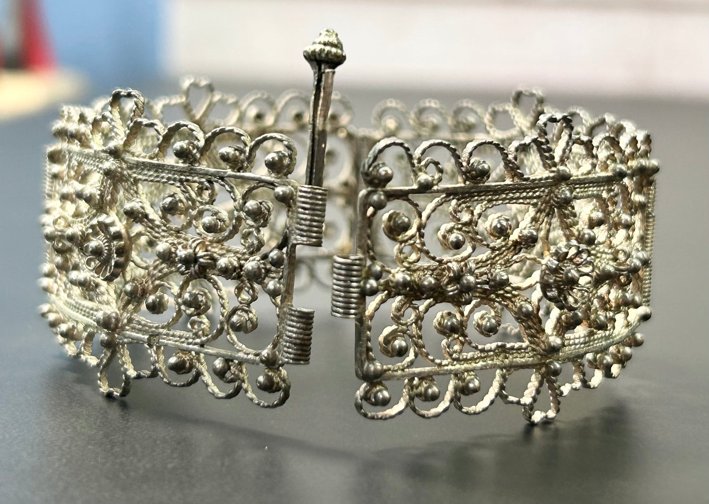 Antique Sterling Silver Filigree Bracelet