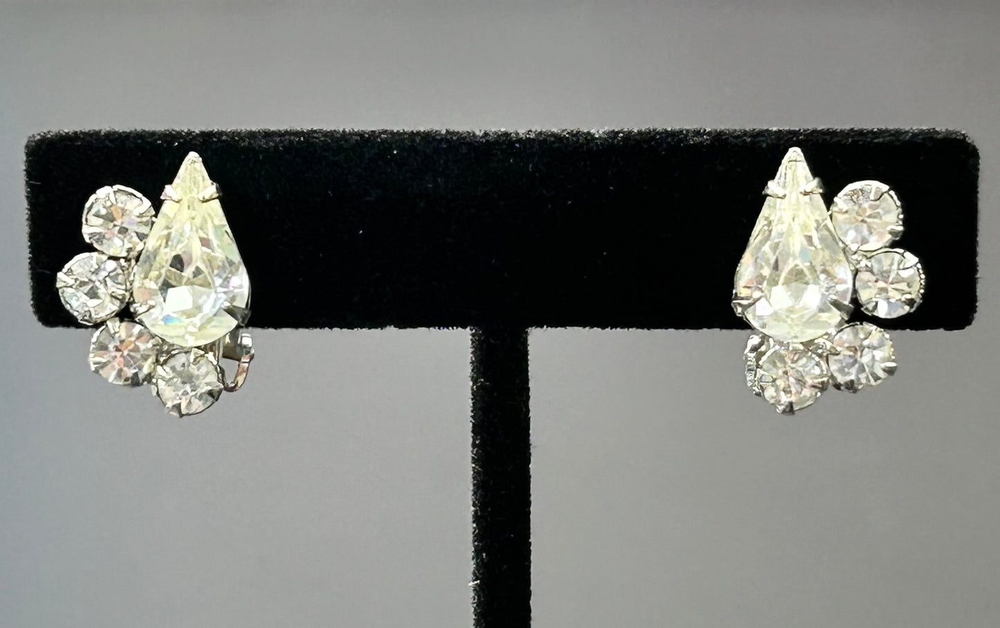 Weiss Rhinestone Clip Earrings