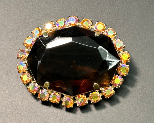 Vintage Faceted Glass Brooch