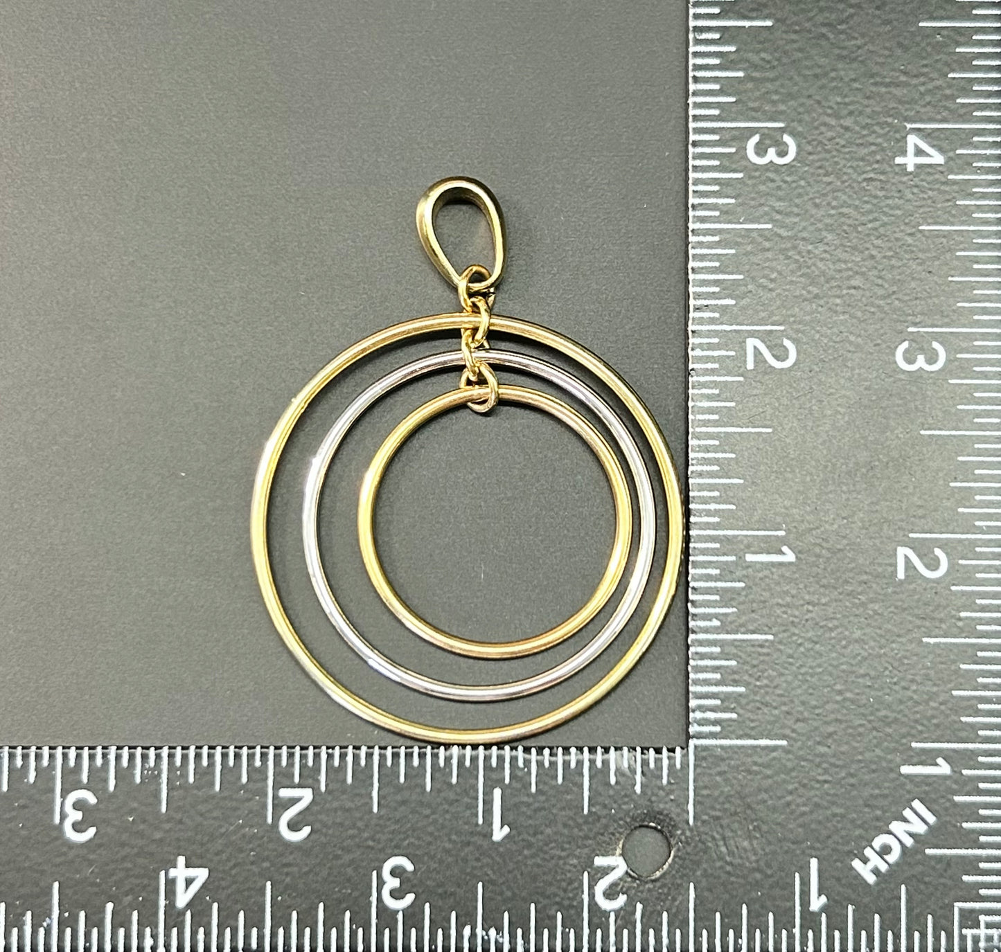 Two Tone Interlocking Hoop Pendant