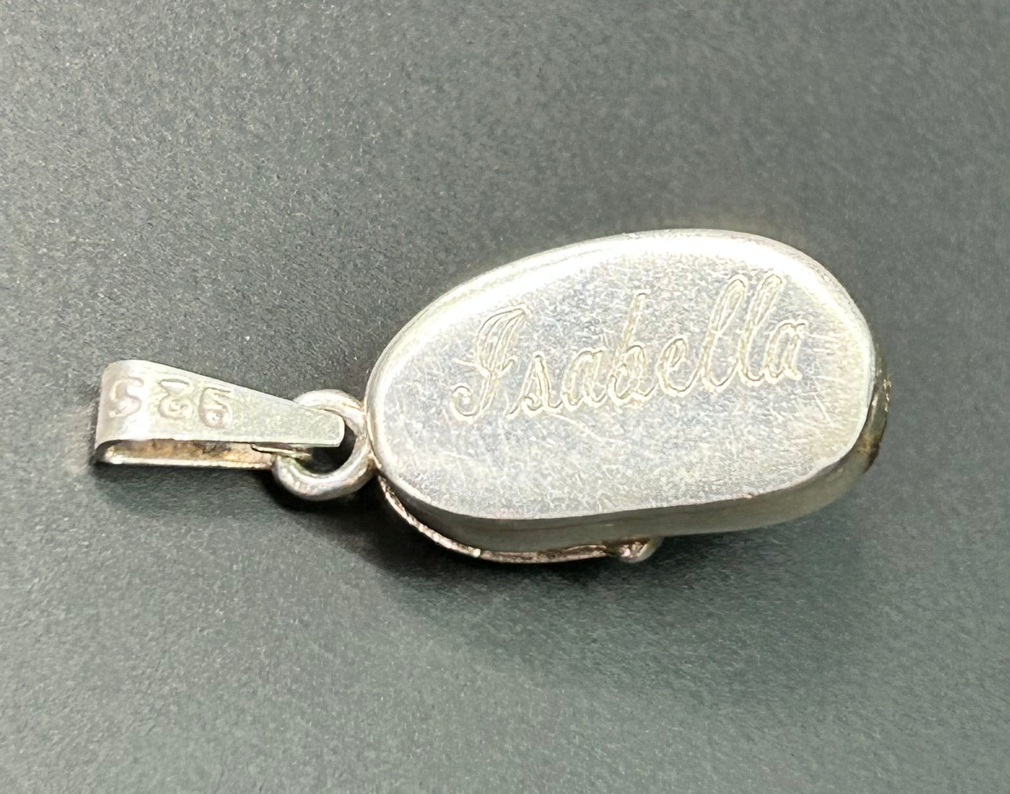 Sterling Silver Engraved Baby Shoe Pendant