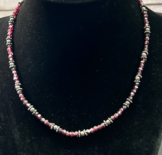 Sterling Silver Garnet Necklace