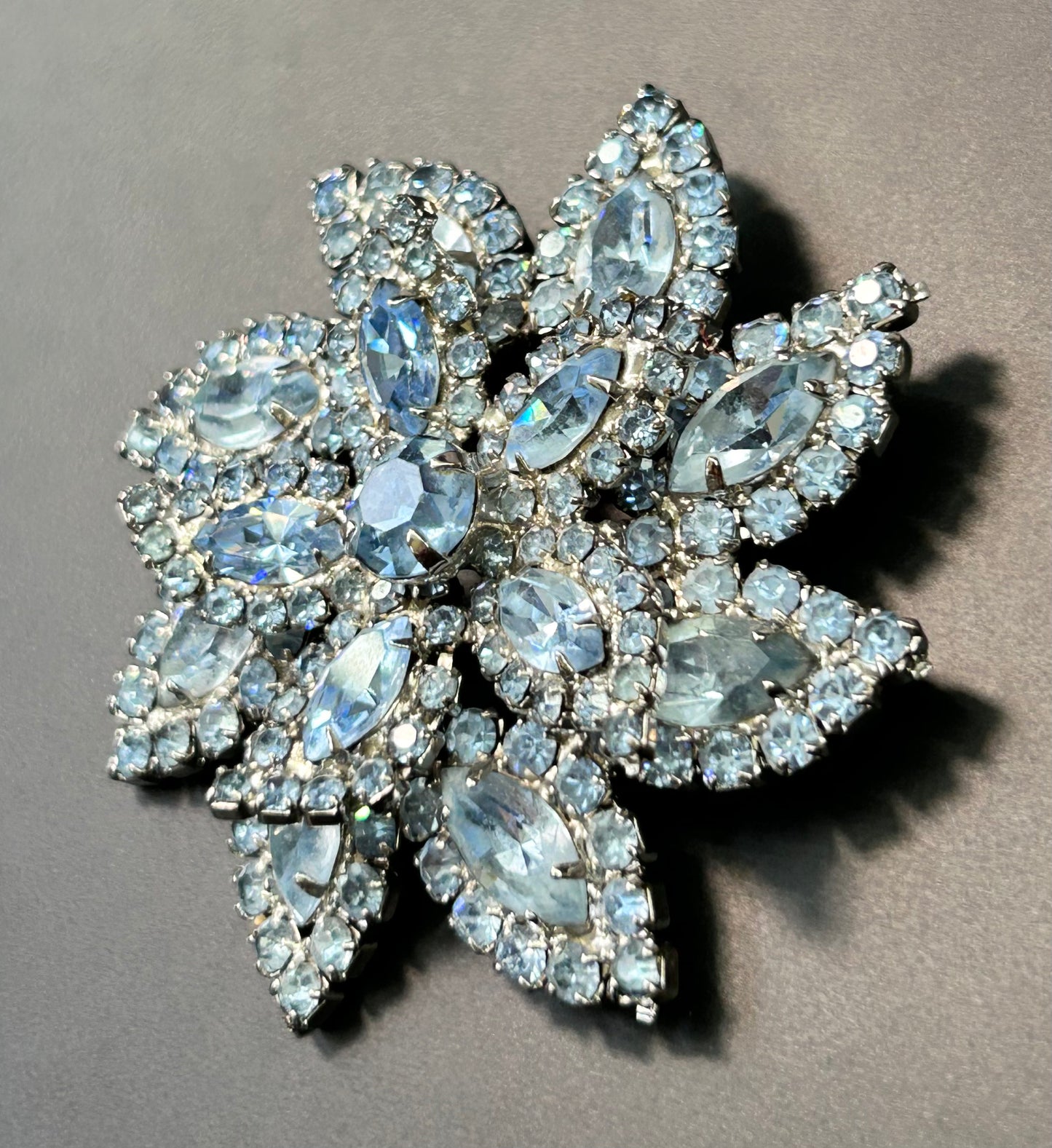 Weiss Rhinestone Flower Brooch