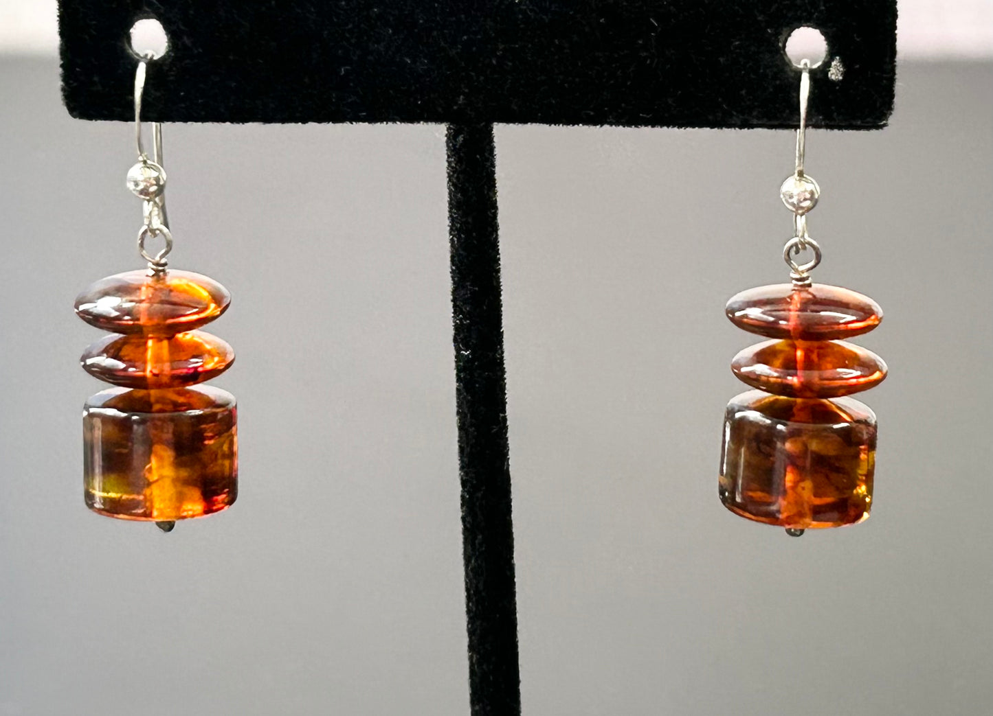 Jay King DTR Amber Color Earrings